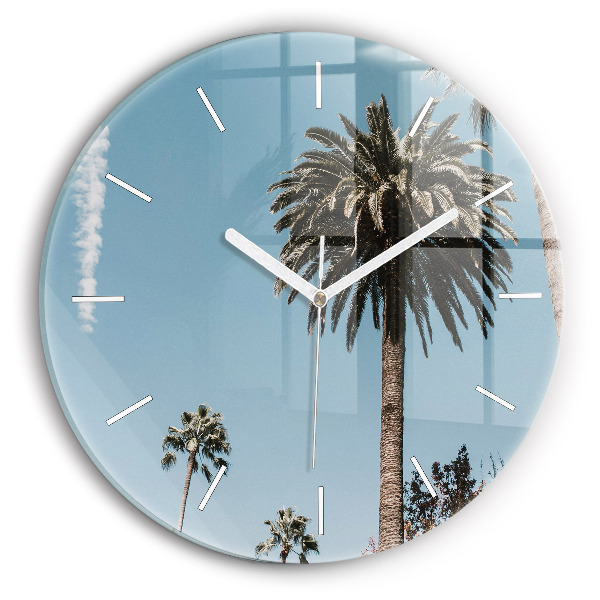 Orologio rotondo in vetro Palme a Los Angeles