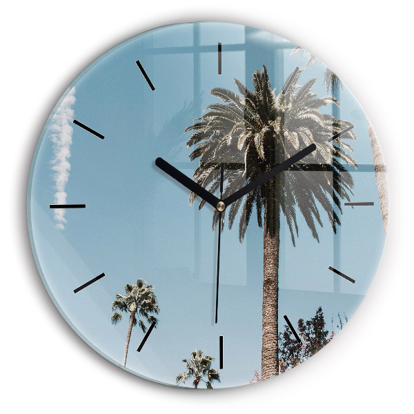Orologio rotondo in vetro Palme a Los Angeles