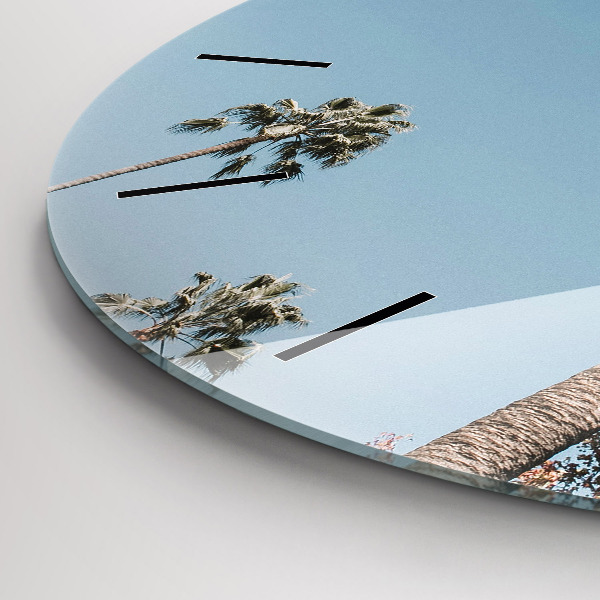 Orologio rotondo in vetro Palme a Los Angeles