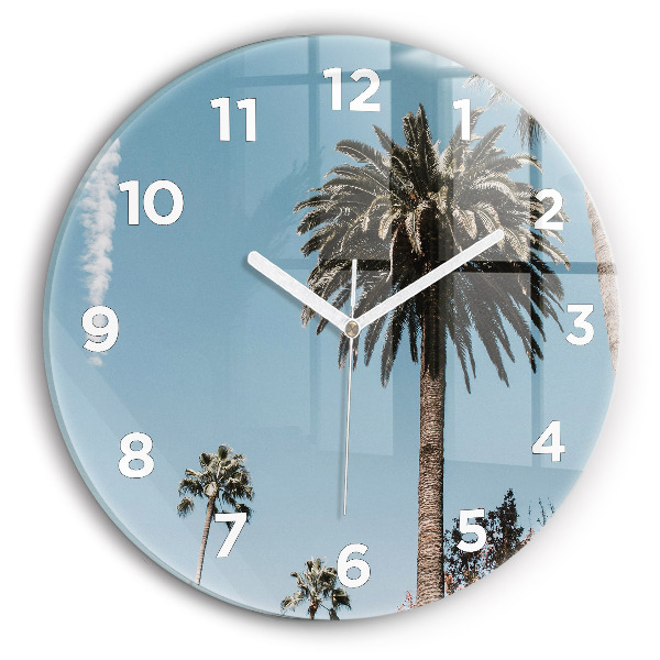 Orologio rotondo in vetro Palme a Los Angeles