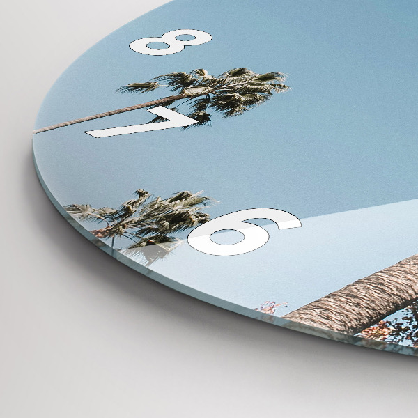 Orologio rotondo in vetro Palme a Los Angeles