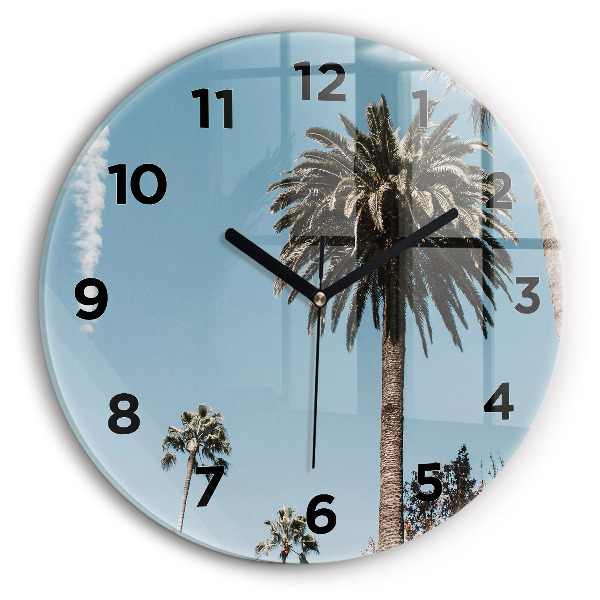 Orologio rotondo in vetro Palme a Los Angeles