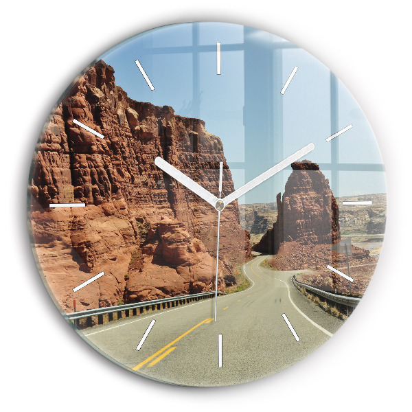 Orologio rotondo in vetro Route 66 negli Stati Uniti