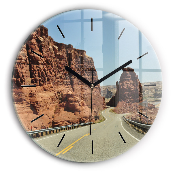 Orologio rotondo in vetro Route 66 negli Stati Uniti