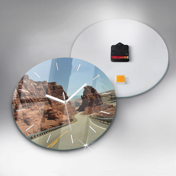 Orologio rotondo in vetro Route 66 negli Stati Uniti