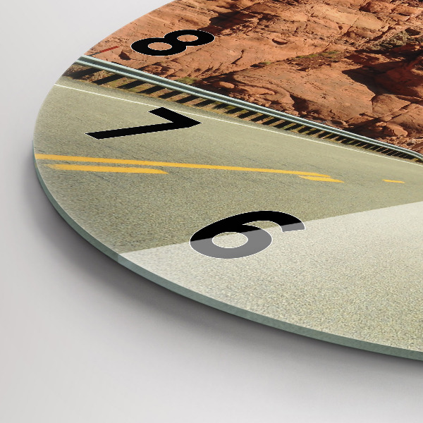 Orologio rotondo in vetro Route 66 negli Stati Uniti