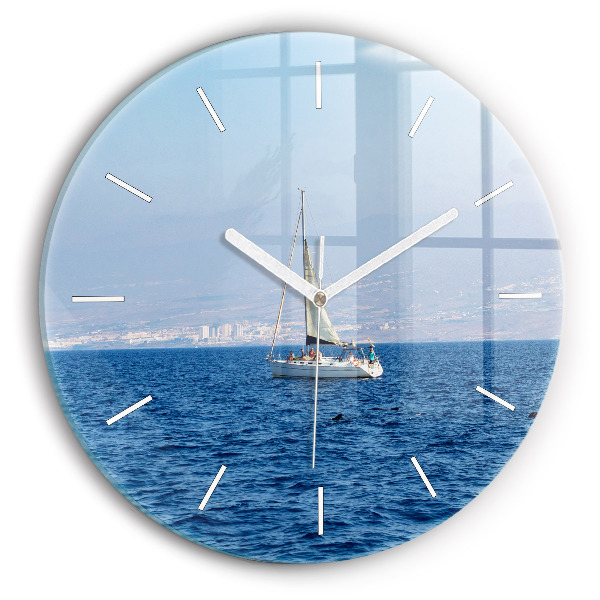 Orologio rotondo in vetro Yacht a Tenerife