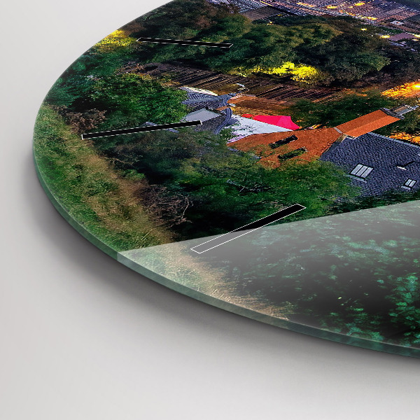 Orologio rotondo in vetro Edimburgo da Calton Hill