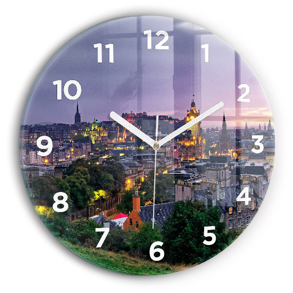 Orologio rotondo in vetro Edimburgo da Calton Hill