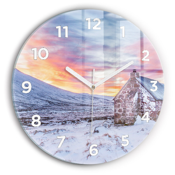 Orologio rotondo in vetro Cottage in montagna