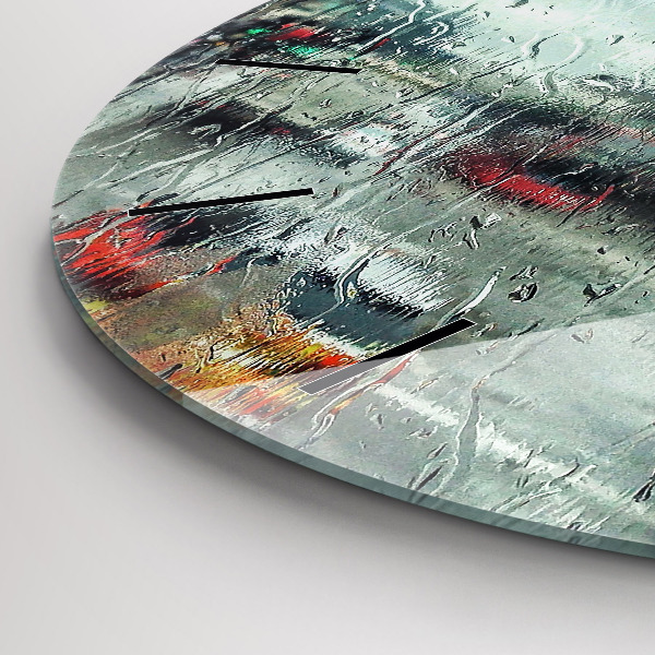 Orologio rotondo in vetro Londra piovosa