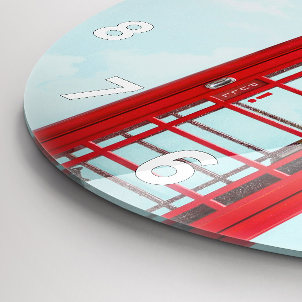 Orologio rotondo in vetro Telefono pubblico