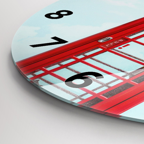 Orologio rotondo in vetro Telefono pubblico
