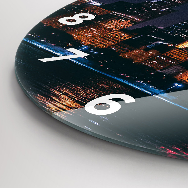 Orologio rotondo in vetro Paesaggio urbano di Chicago