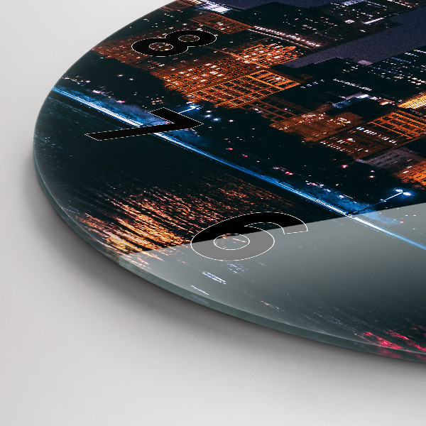 Orologio rotondo in vetro Paesaggio urbano di Chicago