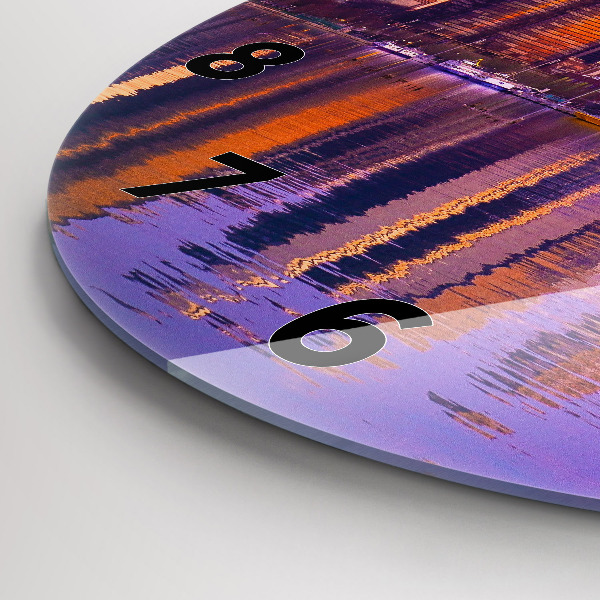 Orologio rotondo in vetro Vista dei grattacieli degli USA