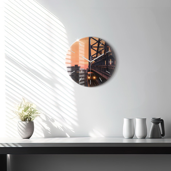 Orologio rotondo in vetro Ponte Benjamin Franklin