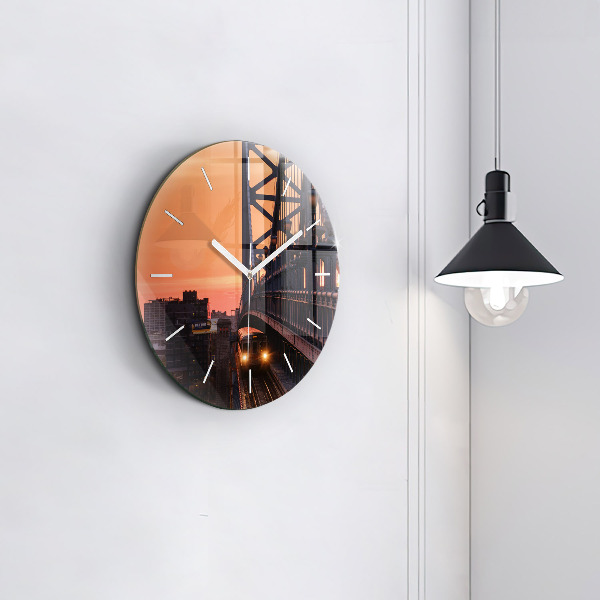 Orologio rotondo in vetro Ponte Benjamin Franklin