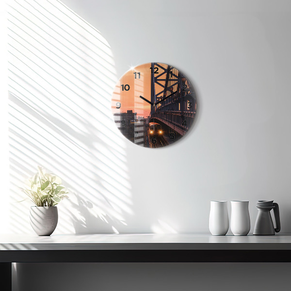 Orologio rotondo in vetro Ponte Benjamin Franklin