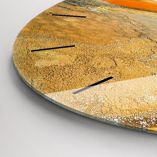 Orologio rotondo in vetro Lago con montagne