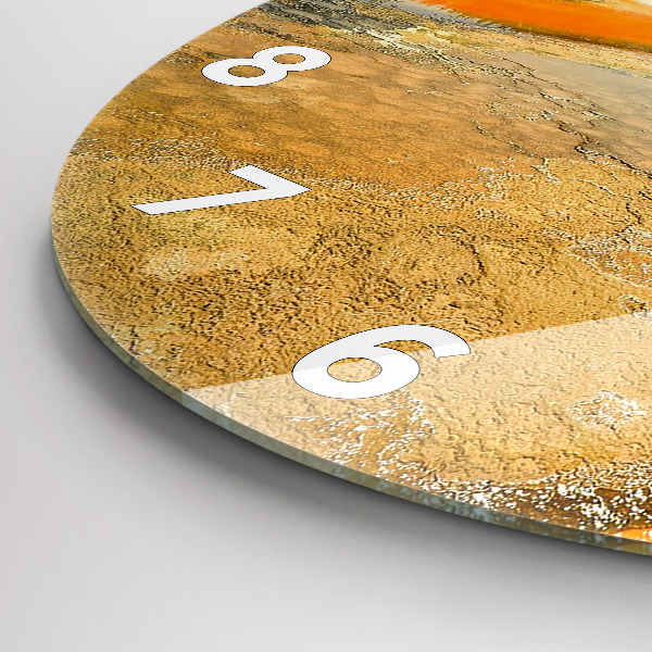 Orologio rotondo in vetro Lago con montagne