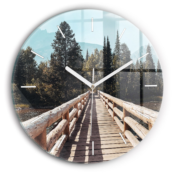 Orologio rotondo in vetro Montagne nello Yellowstone