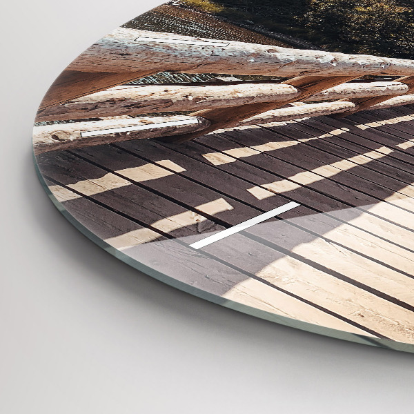 Orologio rotondo in vetro Montagne nello Yellowstone