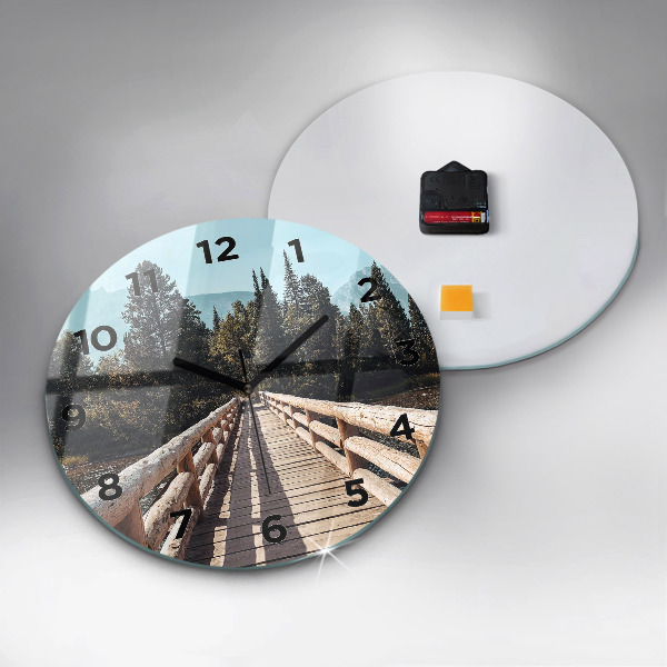 Orologio rotondo in vetro Montagne nello Yellowstone