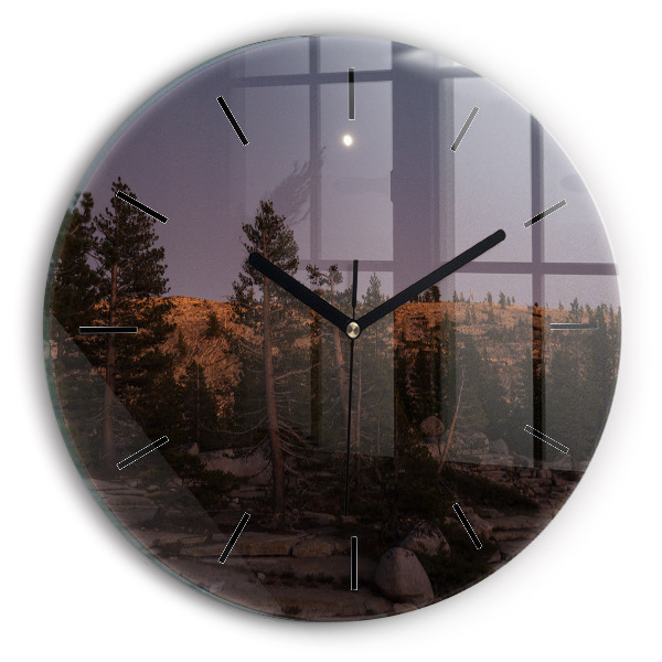 Orologio rotondo in vetro Strada rocciosa dello Yosemite