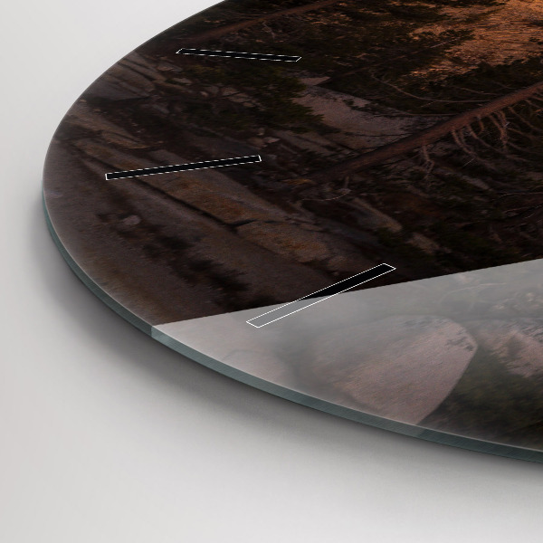 Orologio rotondo in vetro Strada rocciosa dello Yosemite