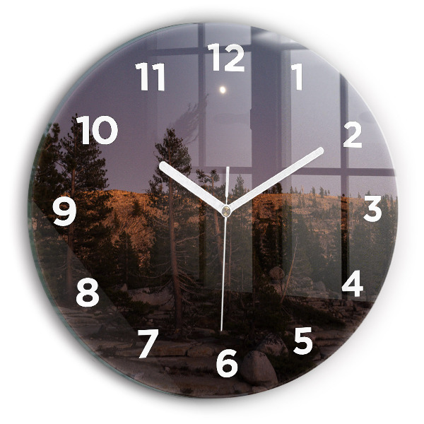 Orologio rotondo in vetro Strada rocciosa dello Yosemite
