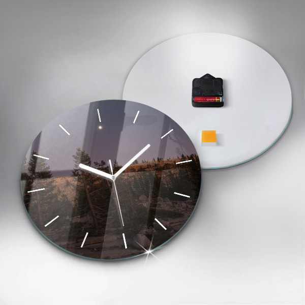 Orologio rotondo in vetro Strada rocciosa dello Yosemite
