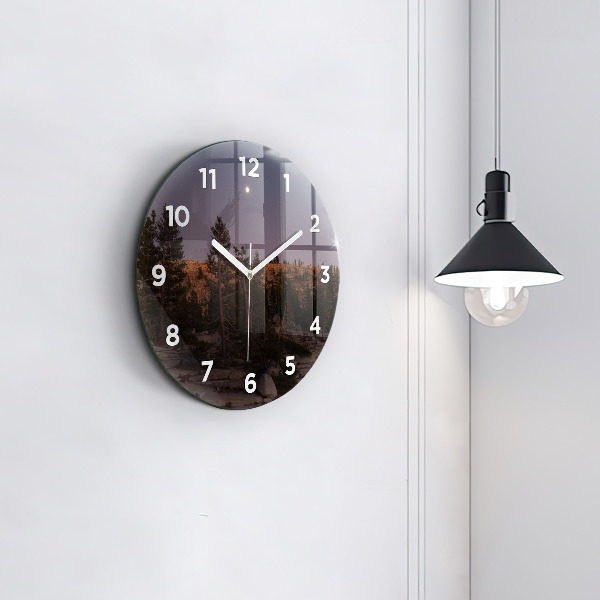 Orologio rotondo in vetro Strada rocciosa dello Yosemite