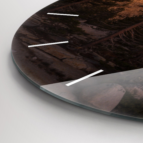 Orologio rotondo in vetro Strada rocciosa dello Yosemite