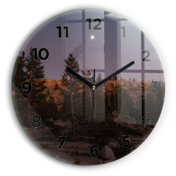 Orologio rotondo in vetro Strada rocciosa dello Yosemite