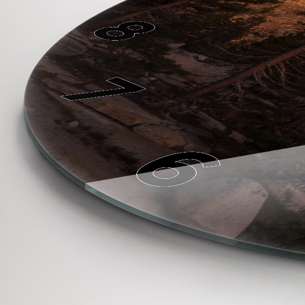 Orologio rotondo in vetro Strada rocciosa dello Yosemite