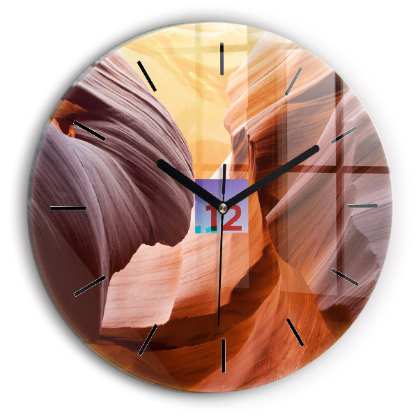 Orologio rotondo in vetro Canyon dell'Antilope