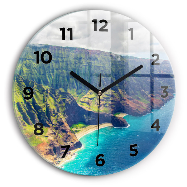 Orologio rotondo in vetro Il mare alle Hawaii