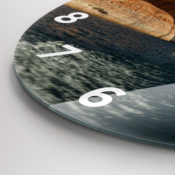 Orologio rotondo in vetro Persona sugli sci d'acqua