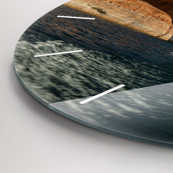 Orologio rotondo in vetro Persona sugli sci d'acqua