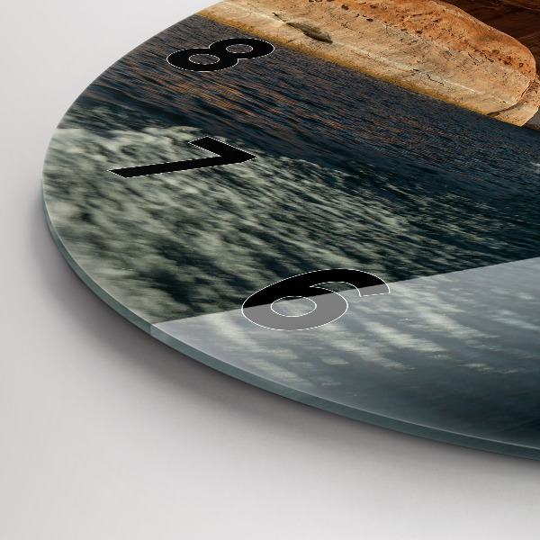 Orologio rotondo in vetro Persona sugli sci d'acqua