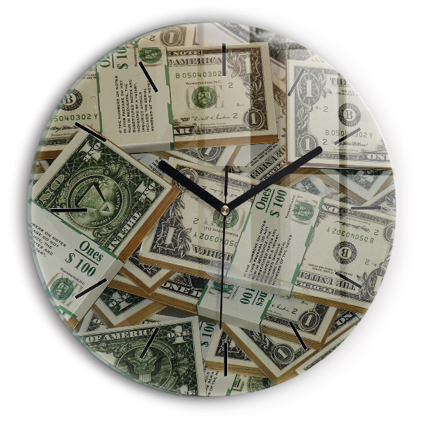 Orologio rotondo in vetro Dollari americani