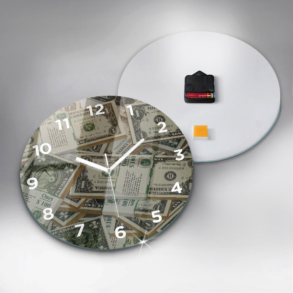Orologio rotondo in vetro Dollari americani