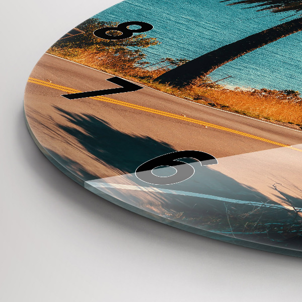 Orologio rotondo in vetro Palme a Malibu