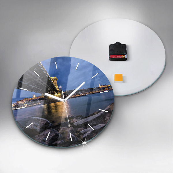 Orologio rotondo in vetro Costa rocciosa sotto il ponte
