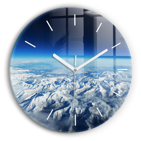 Orologio rotondo in vetro Paesaggio Montagne Pirenei