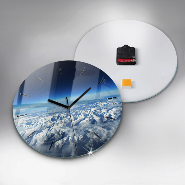 Orologio rotondo in vetro Paesaggio Montagne Pirenei