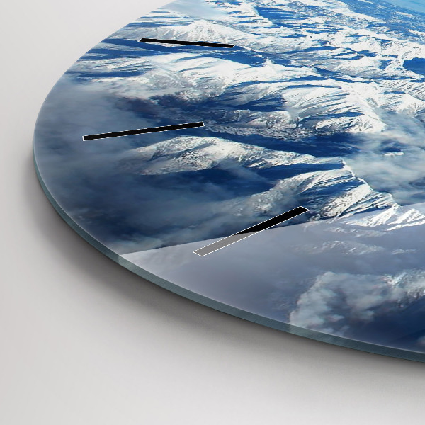 Orologio rotondo in vetro Paesaggio Montagne Pirenei