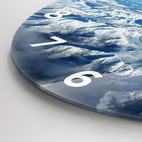 Orologio rotondo in vetro Paesaggio Montagne Pirenei