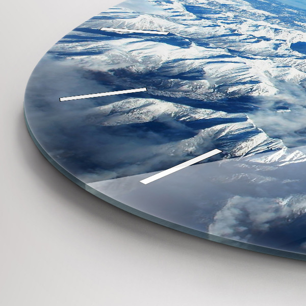 Orologio rotondo in vetro Paesaggio Montagne Pirenei